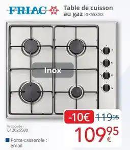 Eldi Table de cuisson au gaz aanbieding