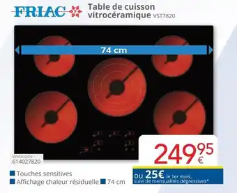 Table de cuisson vitrocéramique