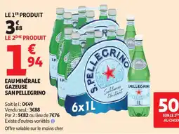 Auchan Eau minérale gazeuse San Pellegrino aanbieding