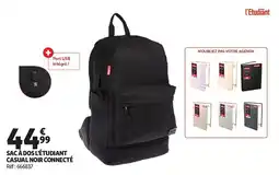 Auchan Sac à dos l'étudiant casual noir connecté aanbieding