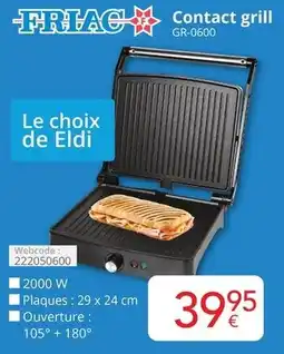 Eldi Contact grill GR-0600 aanbieding