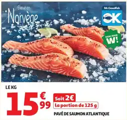 Auchan Pavé de saumon atlantique aanbieding
