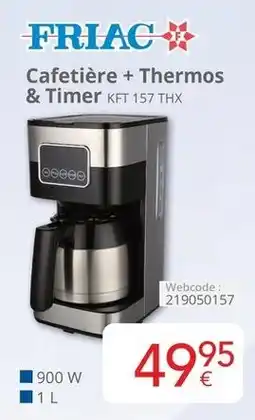 Eldi Cafetière + Thermos & Timer KFT 157 THX aanbieding