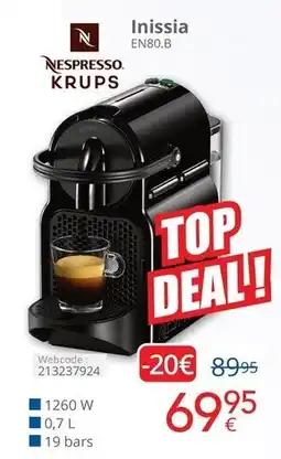 Eldi Nespresso Krups Inissia EN80.B aanbieding