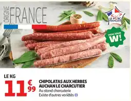 Auchan chipolatas aux herbes aanbieding