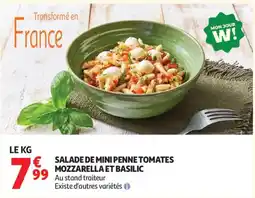 Auchan salade de mini penne tomates mozzarella et basilic aanbieding