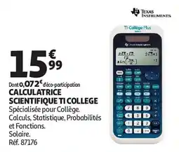 Auchan Calculatrice scientifique ti college aanbieding