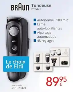 Eldi Tondeuse Braun BT9421 aanbieding