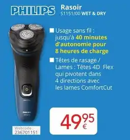 Eldi Rasoir S1151/00 WET & DRY aanbieding
