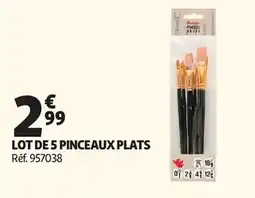 Auchan Lot de 5 pinceaux plats aanbieding
