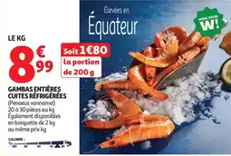 Auchan Gambas entières cuites réfrigérées aanbieding