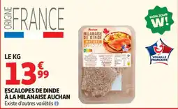 Auchan Escalopes de dinde à la milanaise auchan aanbieding