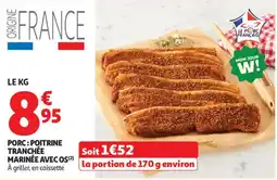 Auchan Porc poitrine tranchée marinée avec os aanbieding