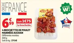 Auchan 4 brochettes de poulet marinées auchan aanbieding