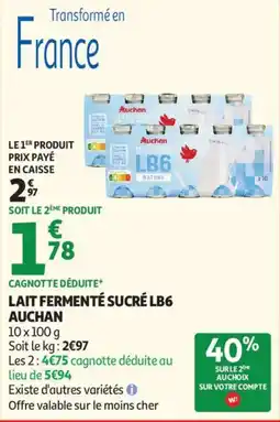 Auchan Lait fermenté sucré lb6 aanbieding