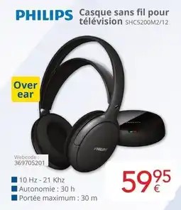 Eldi Casque sans fil pour télévision SHC5200M2/12 aanbieding