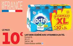 Auchan Lait demi-écrémé avec vitamine d lactel aanbieding