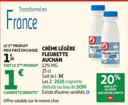 Auchan Crème légère fleurette aanbieding