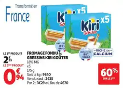 Auchan fromage fondu & gressins kiri goûter aanbieding