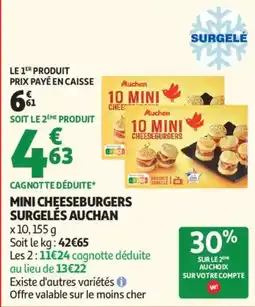 Auchan Mini cheeseburgers surgelés Auchan aanbieding