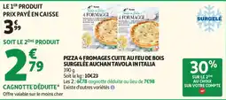 Auchan Pizza 4 fromages cuite au feu de bois aanbieding