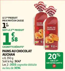 Auchan Pains au chocolat Auchan aanbieding