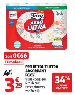 Auchan Essuie tout ultra absorbant foxy aanbieding