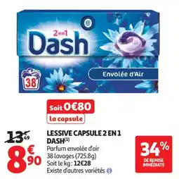 Auchan Lessive capsule 2 en 1 dash aanbieding