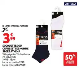 Auchan Socquettes ou chaussettes homme sport athena aanbieding