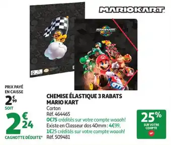 Auchan Chemise élastique 3 rabats Mario Kart aanbieding