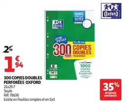 Auchan 300 copies doubles perforées oxford aanbieding
