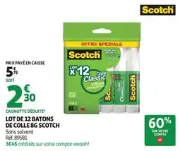 Auchan lot de 12 batons de colle 8g scotch aanbieding
