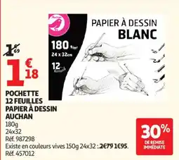 Auchan Papier à dessin blanc aanbieding