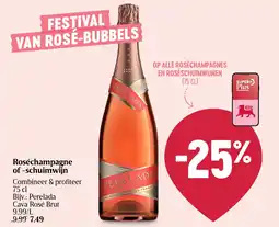 AD Delhaize Roséchampagne of -schuimwijn aanbieding