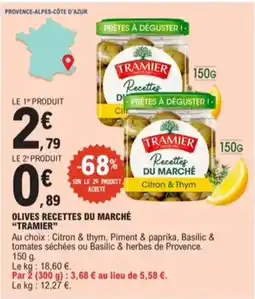 E.Leclerc Olives recettes du marché "Tramier" aanbieding