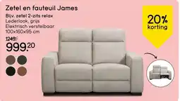 Leen Bakker Zetel en fauteuil James aanbieding