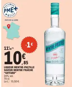 E.Leclerc Liqueur menthe-pastille saveur menthe fraiche giffard aanbieding