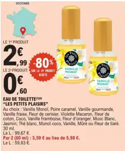 E.Leclerc Eau de toilette les petits plaisirs aanbieding