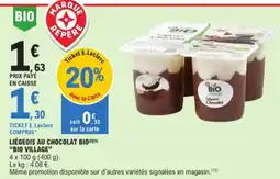 E.Leclerc Liègeois au chocolat bio aanbieding