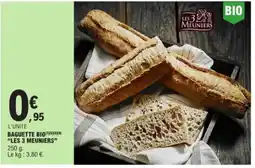 E.Leclerc Baguette bio Les 3 Meuniers aanbieding
