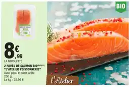 E.Leclerc 2 pavés de saumon bio aanbieding
