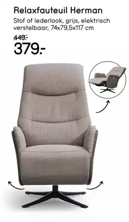 Leen Bakker Relaxfauteuil Herman aanbieding