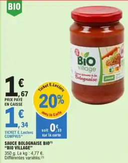 E.Leclerc Sauce bolognaise bio aanbieding