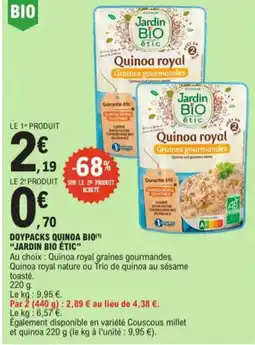 E.Leclerc Doypacks quinoa bio jardin bio etic aanbieding