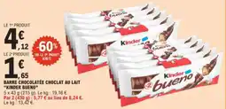 E.Leclerc Barre chocolatée chocolat au lait "Kinder bueno" aanbieding