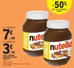 E.Leclerc Pâte à tartiner noisettes et cacao nutella aanbieding