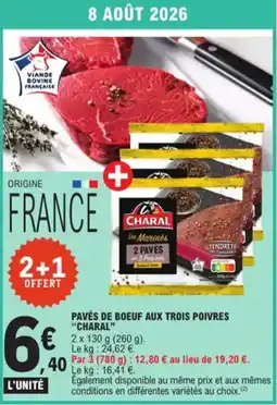 E.Leclerc Pavés de boeuf aux trois poivres charal aanbieding