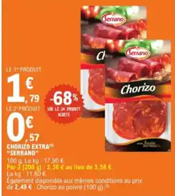 E.Leclerc Chorizo extra serrano aanbieding