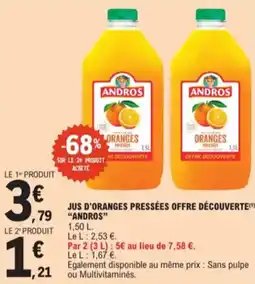 E.Leclerc Jus d'oranges pressées andros aanbieding