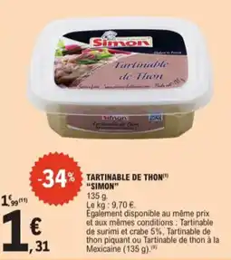 E.Leclerc Tartineable de thon simon aanbieding